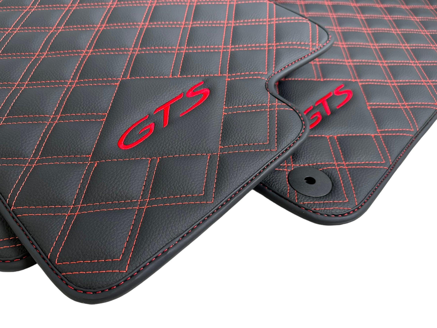 Black Leather Floor Mats for Porsche Macan GTS - AutoWin