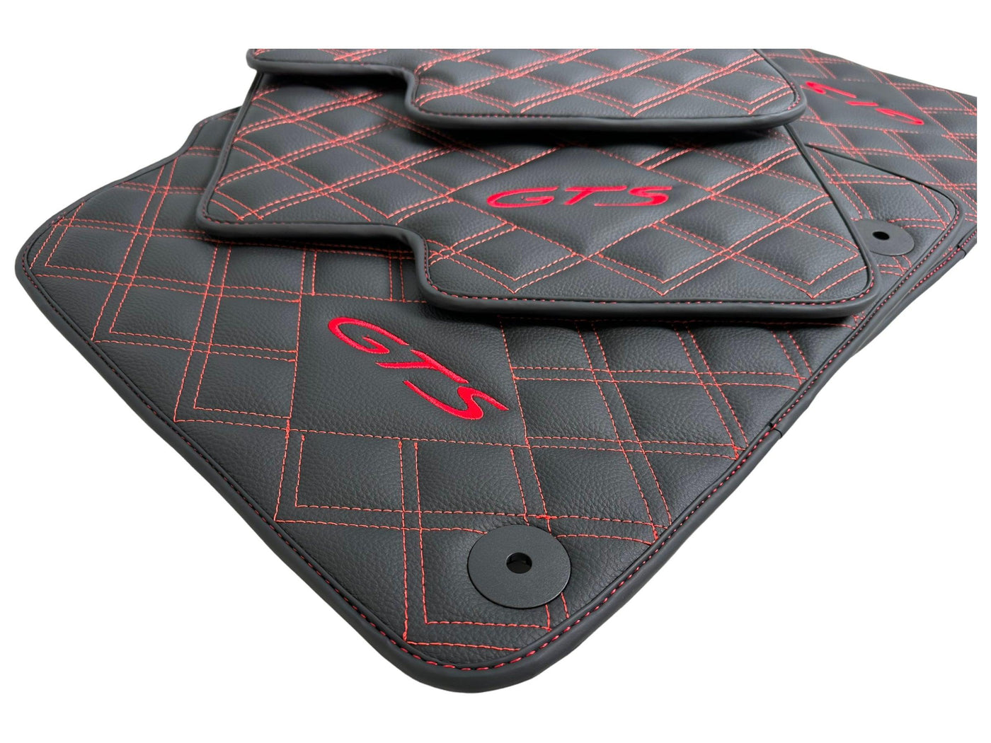 Black Leather Floor Mats for Porsche Macan GTS - AutoWin