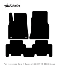 Black Luxury Floor Mats For Mercedes Benz A-Class W168 (1997-2004) | ER56 Design - AutoWin