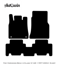 Black Luxury Floor Mats For Mercedes Benz A-Class W168 (1997-2004) | ER56 Design - AutoWin