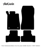 Black Luxury Floor Mats For Mercedes Benz CLK-Class C208 Coupe (1997-2002) | ER56 Design - AutoWin