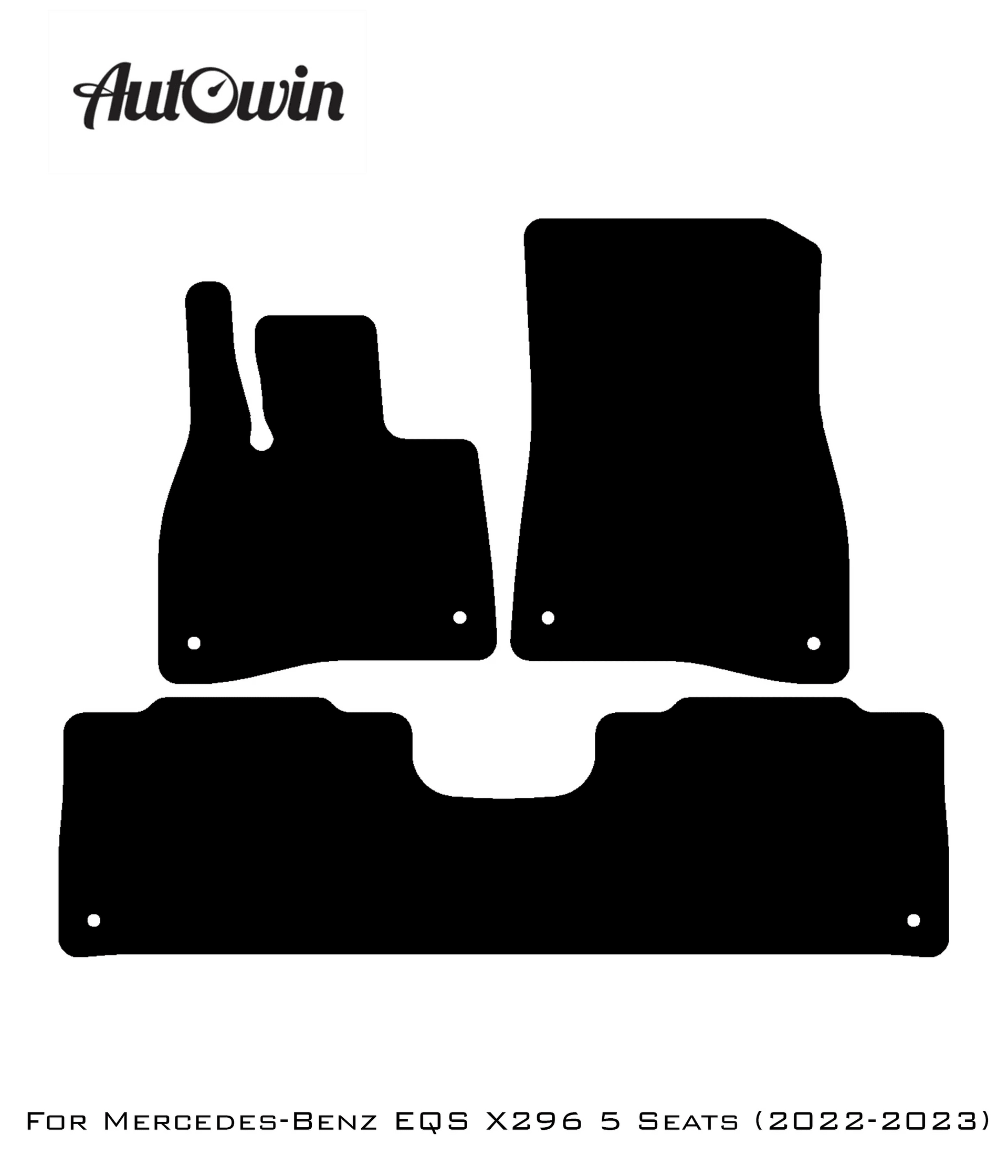 Black Luxury Floor Mats For Mercedes Benz EQS-Class X296 (2022-2023) | ER56 Design - AutoWin