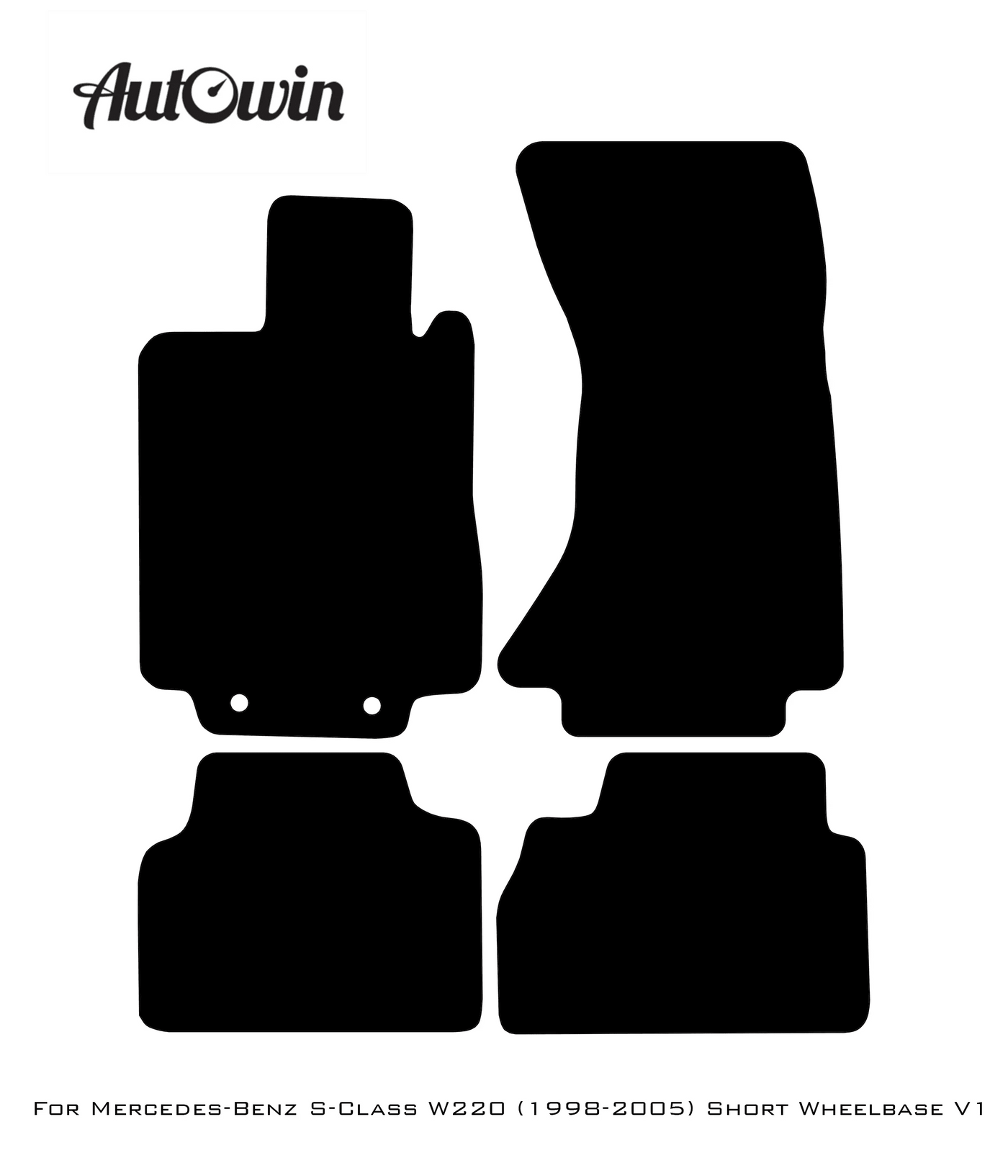 Black Luxury Floor Mats For Mercedes Benz S-Class W220 (1998-2005) Short Wheelbase | ER56 Design - AutoWin