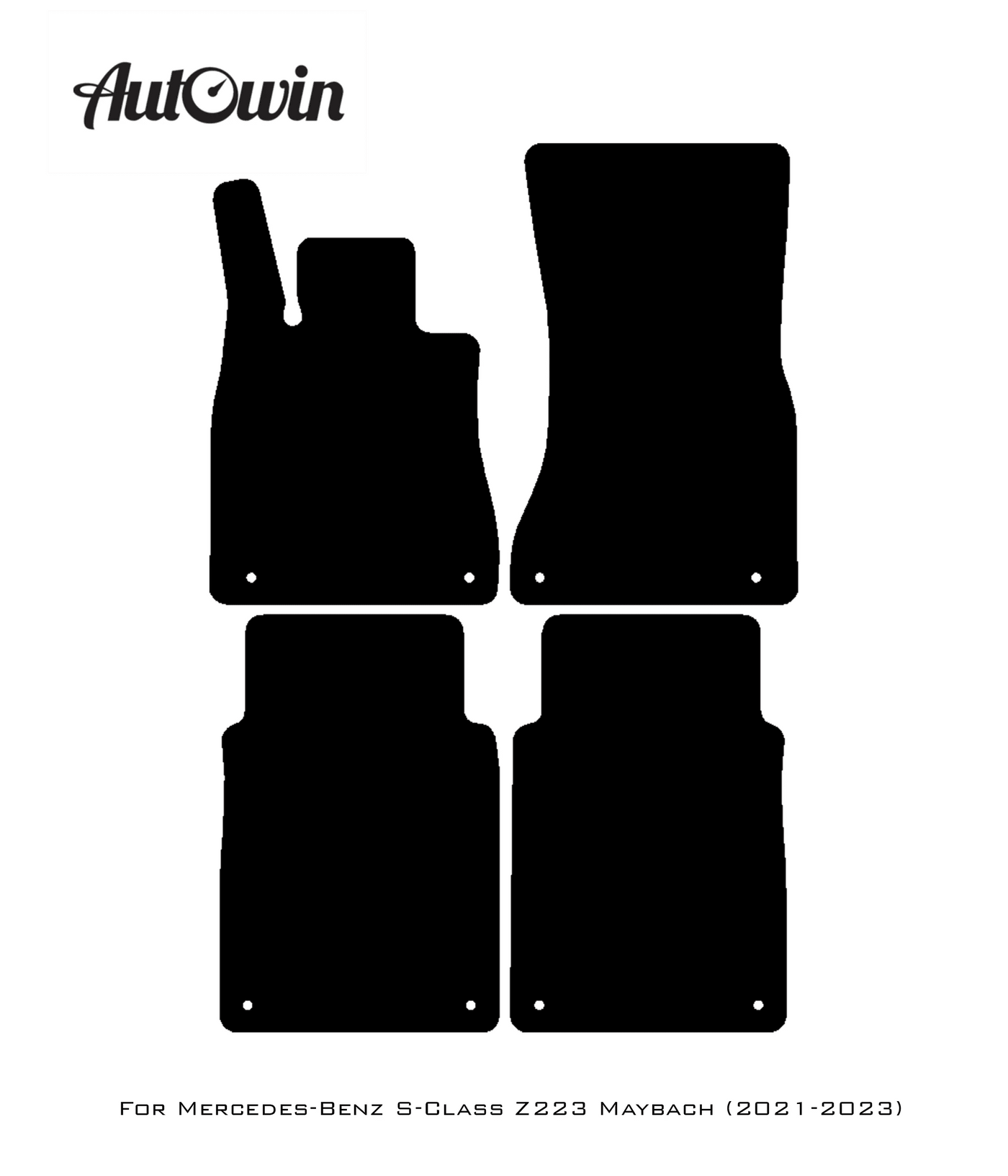 Black Luxury Floor Mats For Mercedes Benz S-Class Z223 Maybach (2021-2023) | ER56 Design - AutoWin