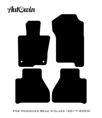 Black Luxury Floor Mats For Mercedes Benz X-Class W470 (2017-2023) | ER56 Design - AutoWin