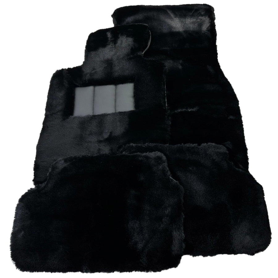 Black Sheepskin Floor Floor Mats For BMW 7 Series E65 - AutoWin