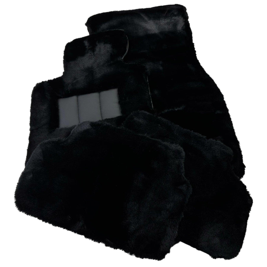 Black Sheepskin Floor Floor Mats For BMW 7 Series E65 - AutoWin