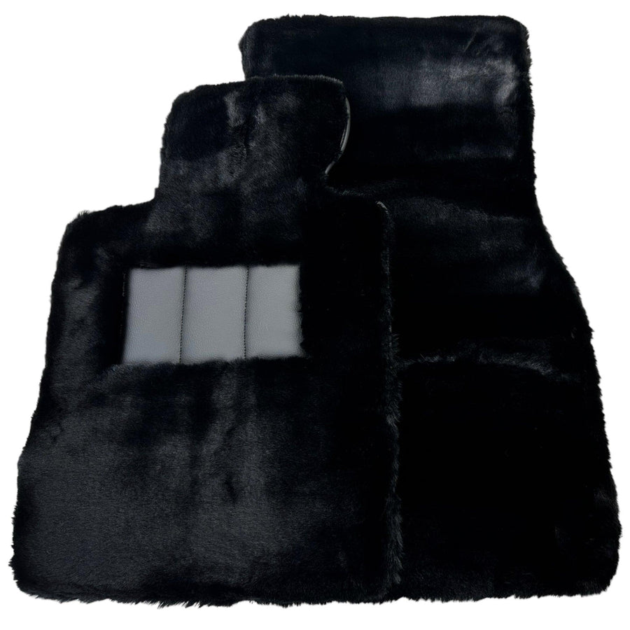 Black Sheepskin Floor Mats For BMW 1 Series E88 Convertible - AutoWin