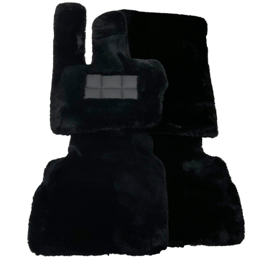 Black Sheepskin Floor Mats For Mercedes Benz E-Class C207 Coupe Facelift (2013-2017) | ER56 Design - AutoWin