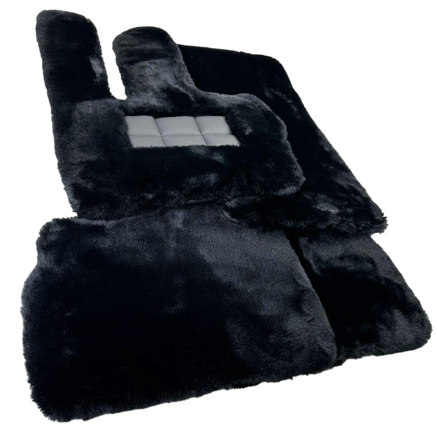 Black Sheepskin Floor Mats For Mercedes Benz E-Class C207 Coupe Facelift (2013-2017) | ER56 Design - AutoWin
