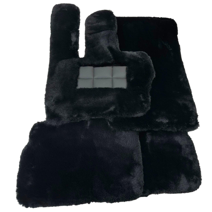 Black Sheepskin Floor Mats For Mercedes Benz E-Class C207 Coupe Facelift (2013-2017) | ER56 Design - AutoWin