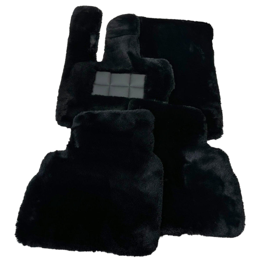 Black Sheepskin Floor Mats For Mercedes Benz E-Class W214 Sedan (2023-2024) | ER56 Design - AutoWin