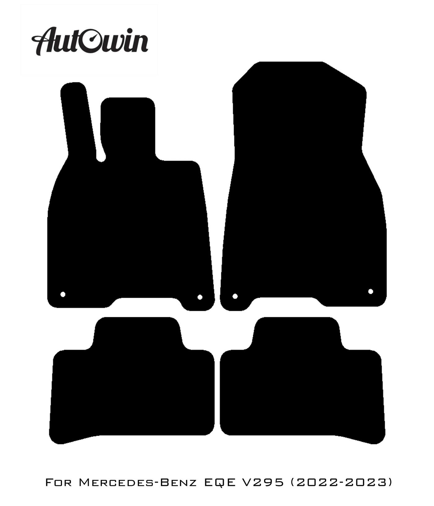 Black Sheepskin Floor Mats For Mercedes Benz EQE-Class V295 (2022-2023) | ER56 Design - AutoWin