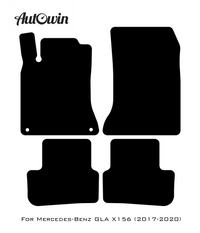Black Sheepskin Floor Mats For Mercedes Benz GLA-Class X156 (2017-2020) | ER56 Design - AutoWin