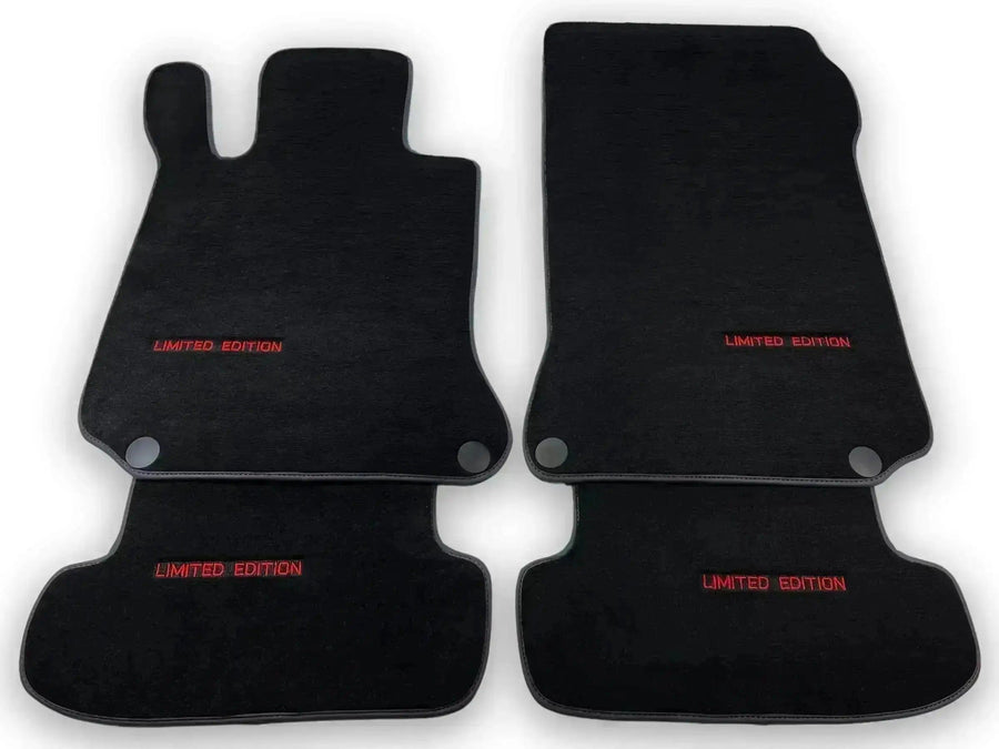 Black Sheepskin Floor Mats For Mercedes Benz GLK-Class X204 (2008-2012) | ER56 Design - AutoWin