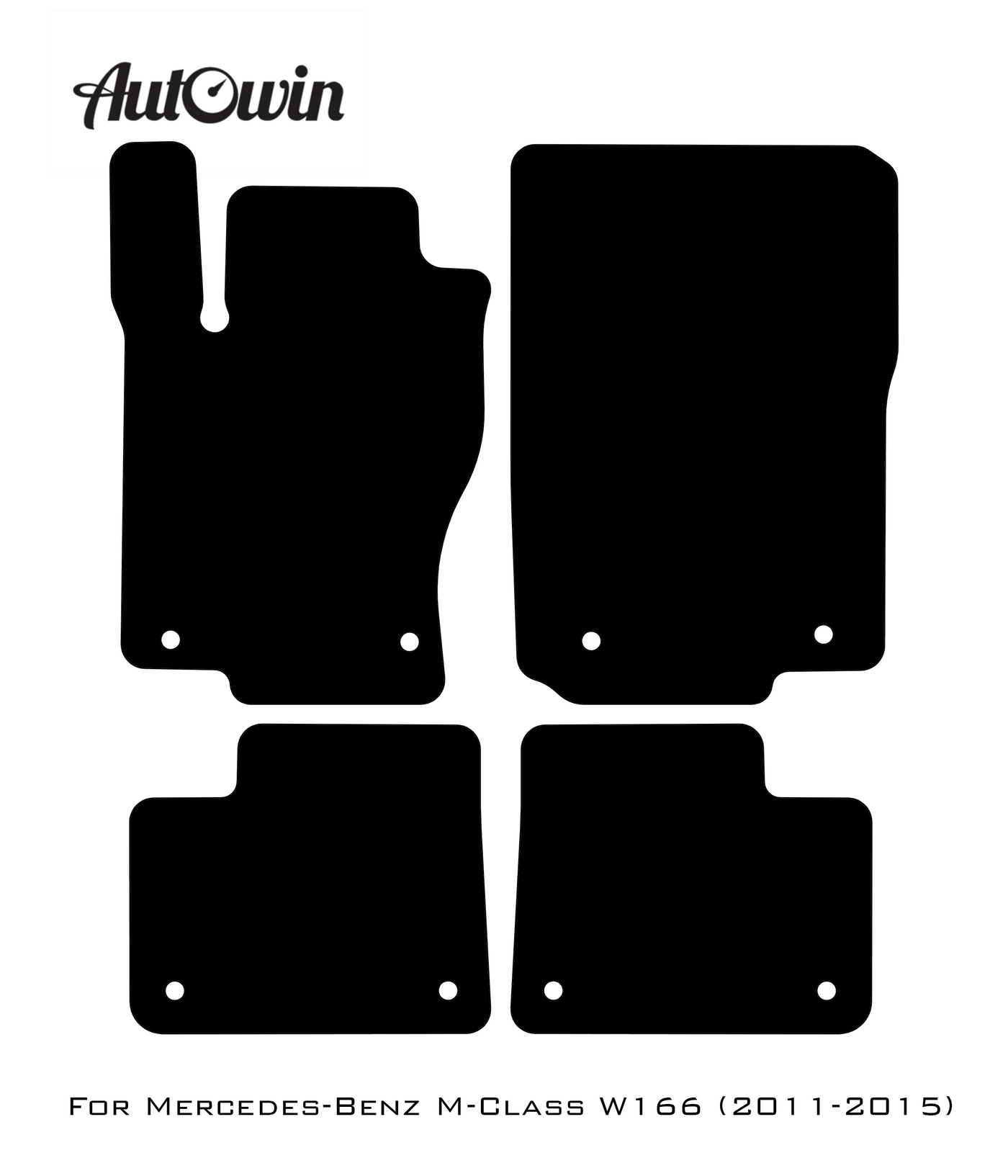 Black Sheepskin Floor Mats For Mercedes Benz M-Class W166 (2011-2015) | ER56 Design - AutoWin
