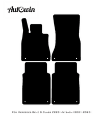 Black Sheepskin Floor Mats For Mercedes Benz S-Class Z223 Maybach (2021-2023) | ER56 Design - AutoWin