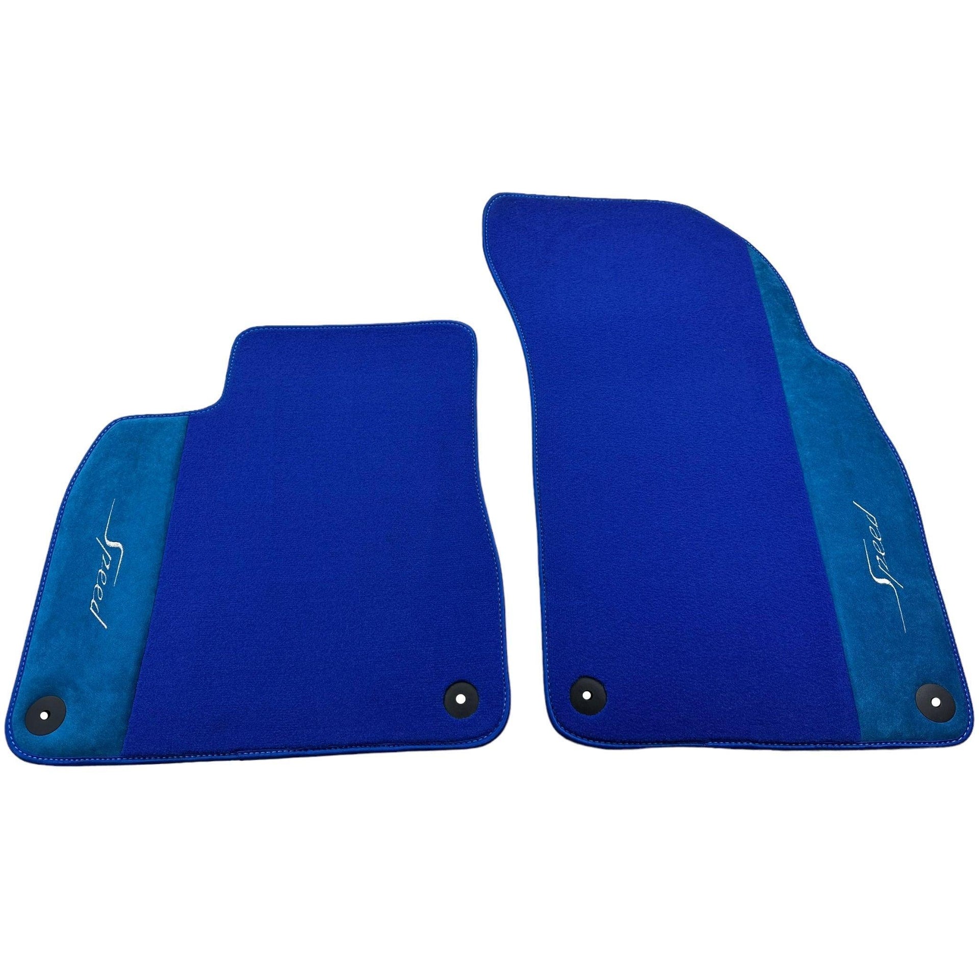 Blue Floor Mats For Bentley Mulsanne (2010-2020) with Alcantara Leather - AutoWin