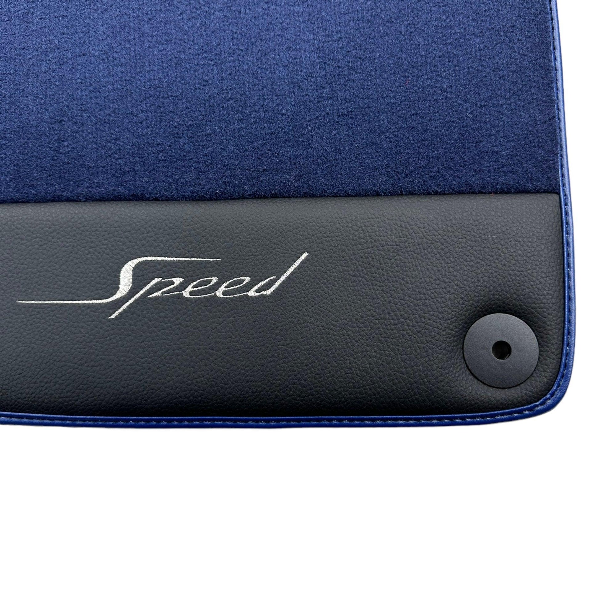 Blue Floor Mats For Bentley Mulsanne (2010-2020) with Leather - AutoWin