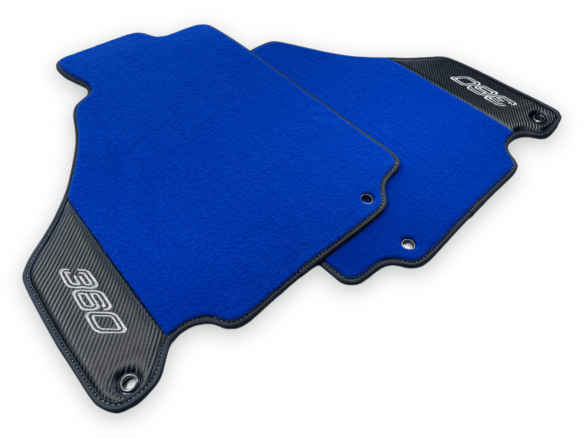 Blue Floor Mats For Ferrari 360 Modena 1999-2005 With Carbon Fiber Leather - AutoWin
