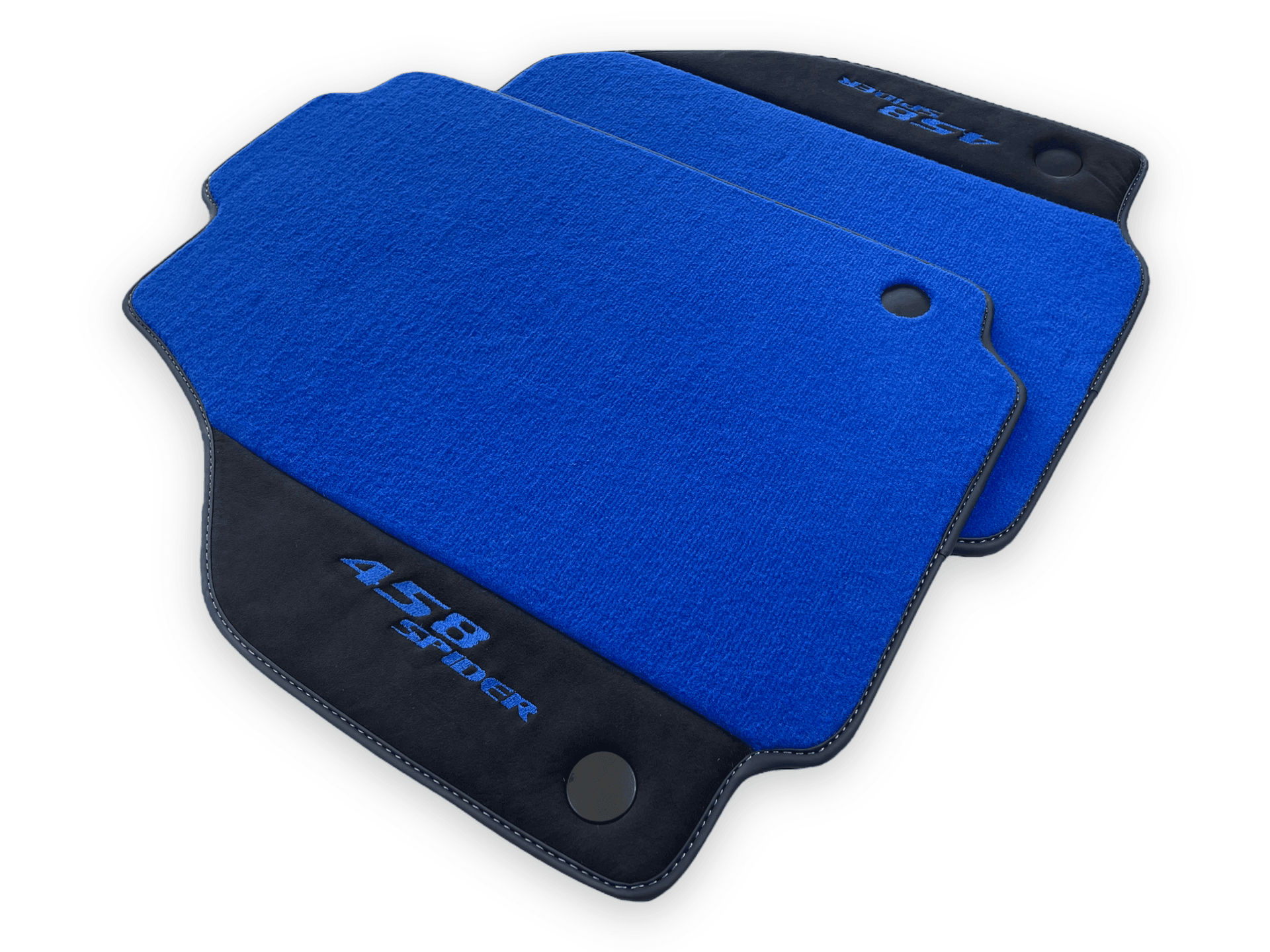 Blue Floor Mats For Ferrari 458 Italia 2009-2015 With Alcantara Leather - AutoWin