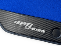 Blue Floor Mats For Ferrari 488 Spider 2015-2022 Carbon Leather - AutoWin