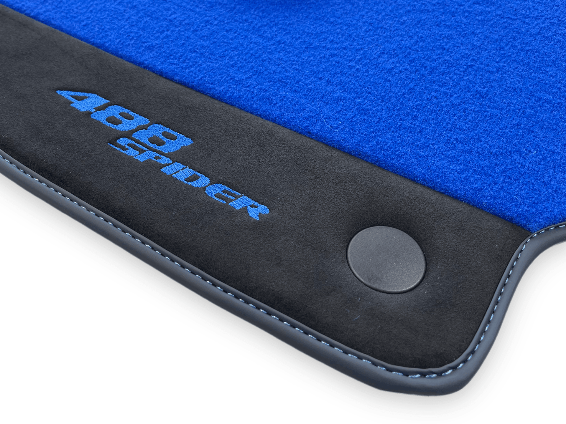 Blue Floor Mats For Ferrari 488 Spider 2015-2022 With Alcantara Leather - AutoWin