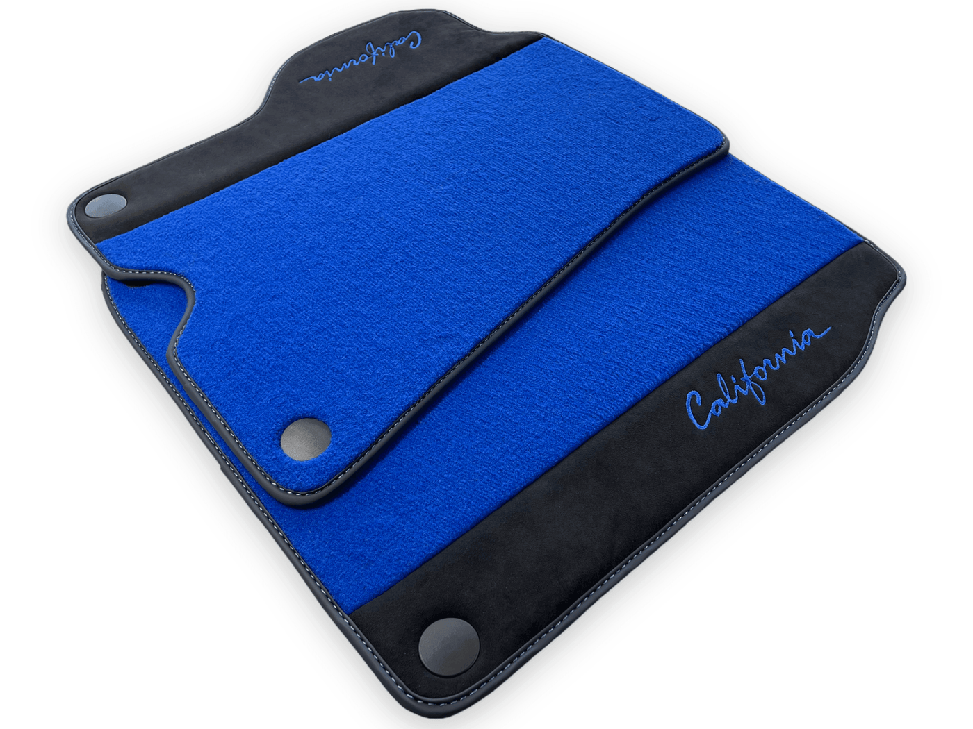 Blue Floor Mats For Ferrari California 2008-2014 With Alcantara - AutoWin