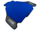 Blue Floor Mats For Ferrari F430 2004-2009 With Carbon Fiber Leather - AutoWin