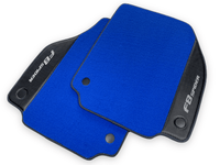 Blue Floor Mats For Ferrari F8 Spider 2019-2022 With Carbon Fiber Leather - AutoWin