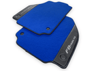Blue Floor Mats For Ferrari F8 Tributo 2019-2022 With Carbon Leather - AutoWin