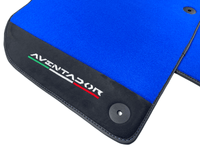 Blue Floor Mats for Lamborghini Aventador With Alcantara Leather - AutoWin