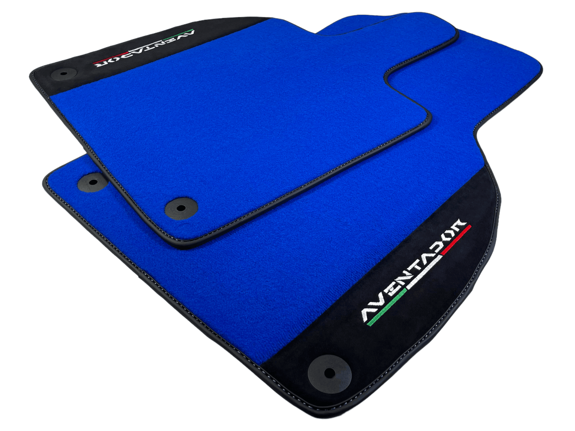 Blue Floor Mats for Lamborghini Aventador With Alcantara Leather - AutoWin