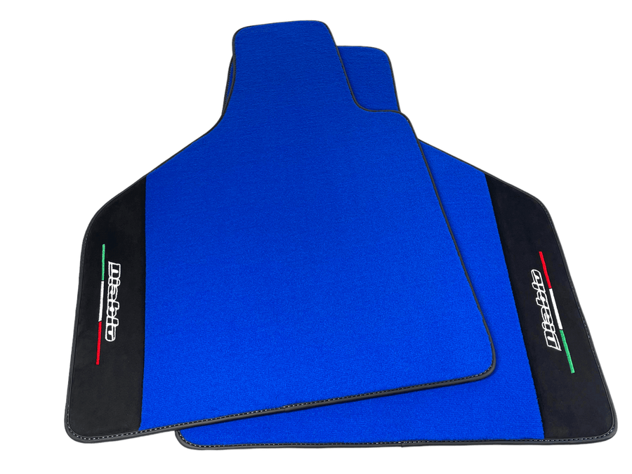 Blue Floor Mats for Lamborghini Diablo 1990-2001 With Alcantara Leather - AutoWin