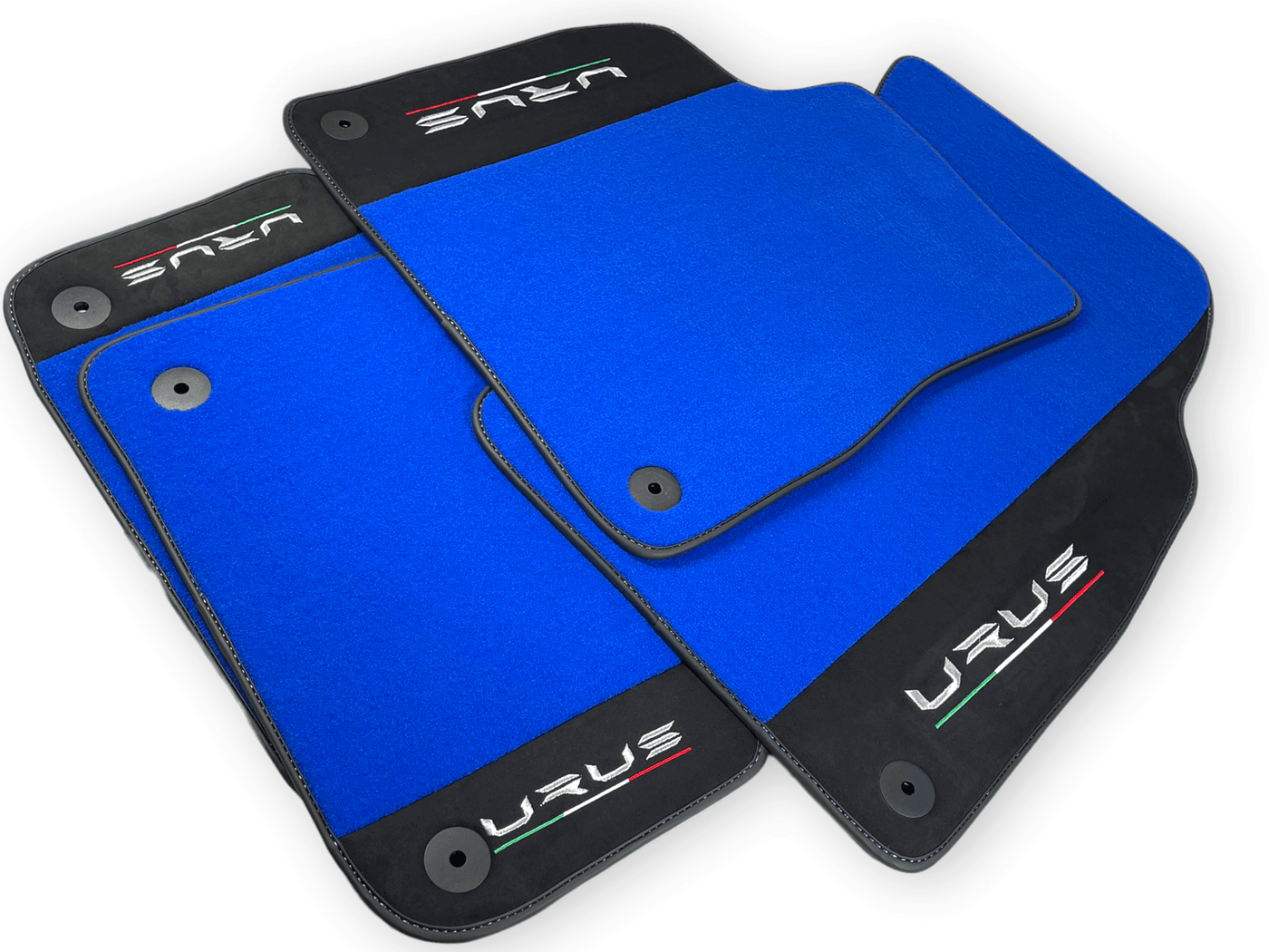 Blue Floor Mats For Lamborghini Urus With Alcantara Leather - AutoWin