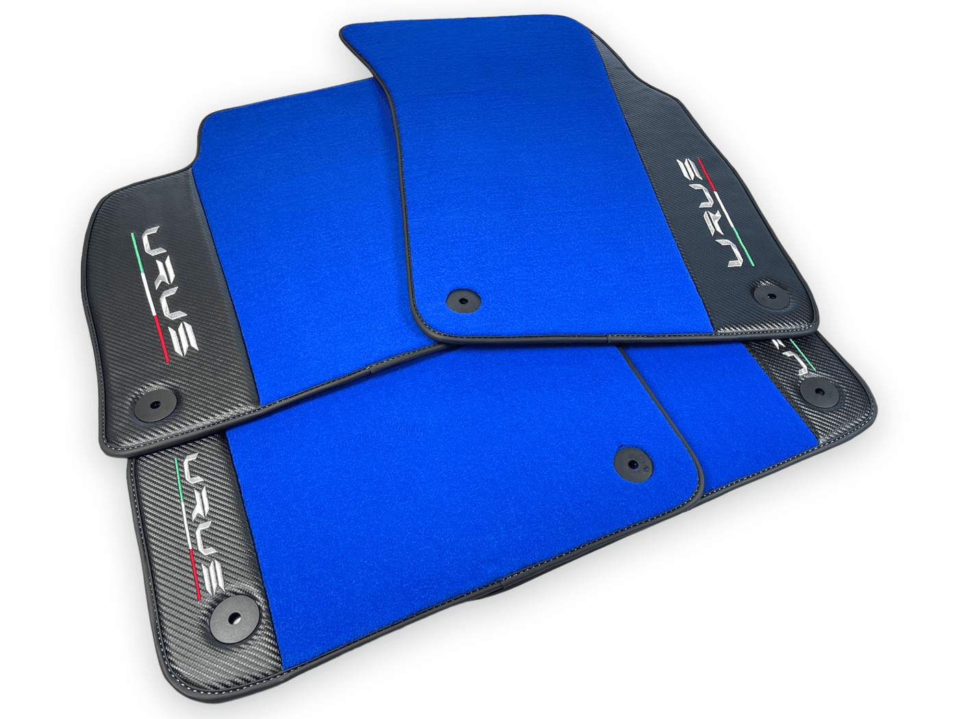 Blue Floor Mats For Lamborghini Urus With Carbon Leather - AutoWin