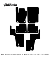 Blue Floor Mats For Mercedes Benz GLS-Class X166 (2016-2019) | Limited Edition - AutoWin
