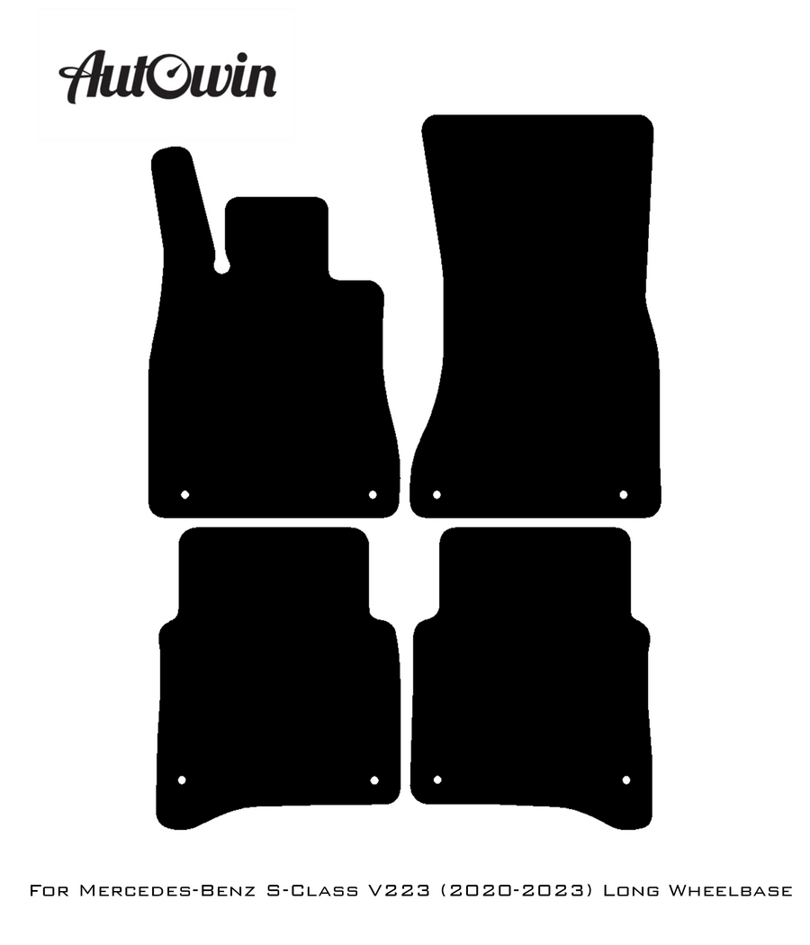 Blue Floor Mats For Mercedes Benz S-Class V223 (2020-2023) Long Wheelbase | Limited Edition - AutoWin
