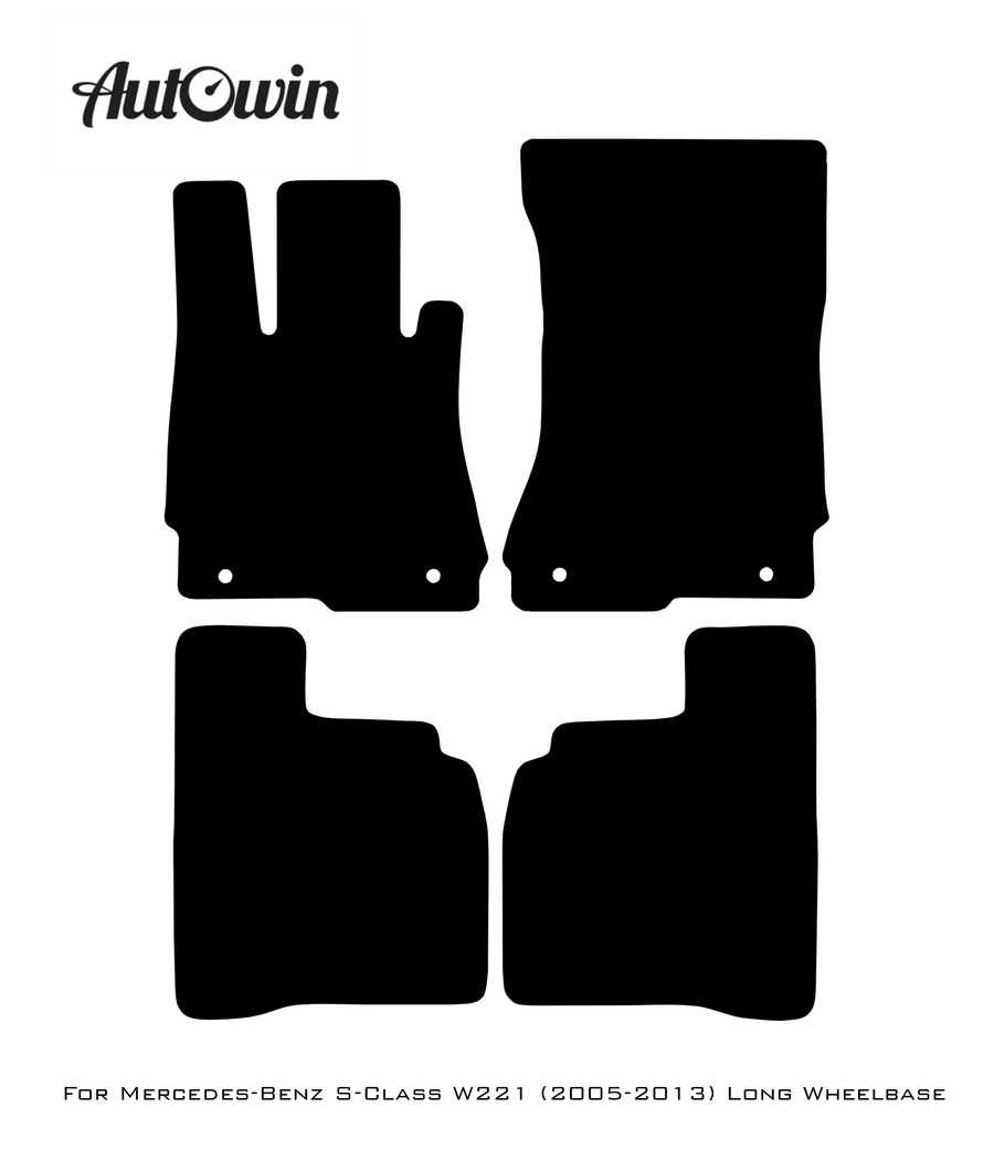 Blue Floor Mats For Mercedes Benz S-Class W221 (2005-2013) Long Wheelbase | Limited Edition - AutoWin