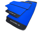Blue Floor Mats For Tesla Model S With Alcantara Leather - AutoWin