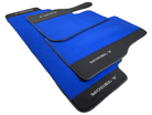 Blue Floor Mats For Tesla Model Y With Alcantara Leather - AutoWin