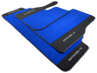 Blue Floor Mats For Tesla Model Y With Alcantara Leather - AutoWin