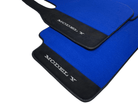 Blue Floor Mats For Tesla Model Y With Alcantara Leather - AutoWin