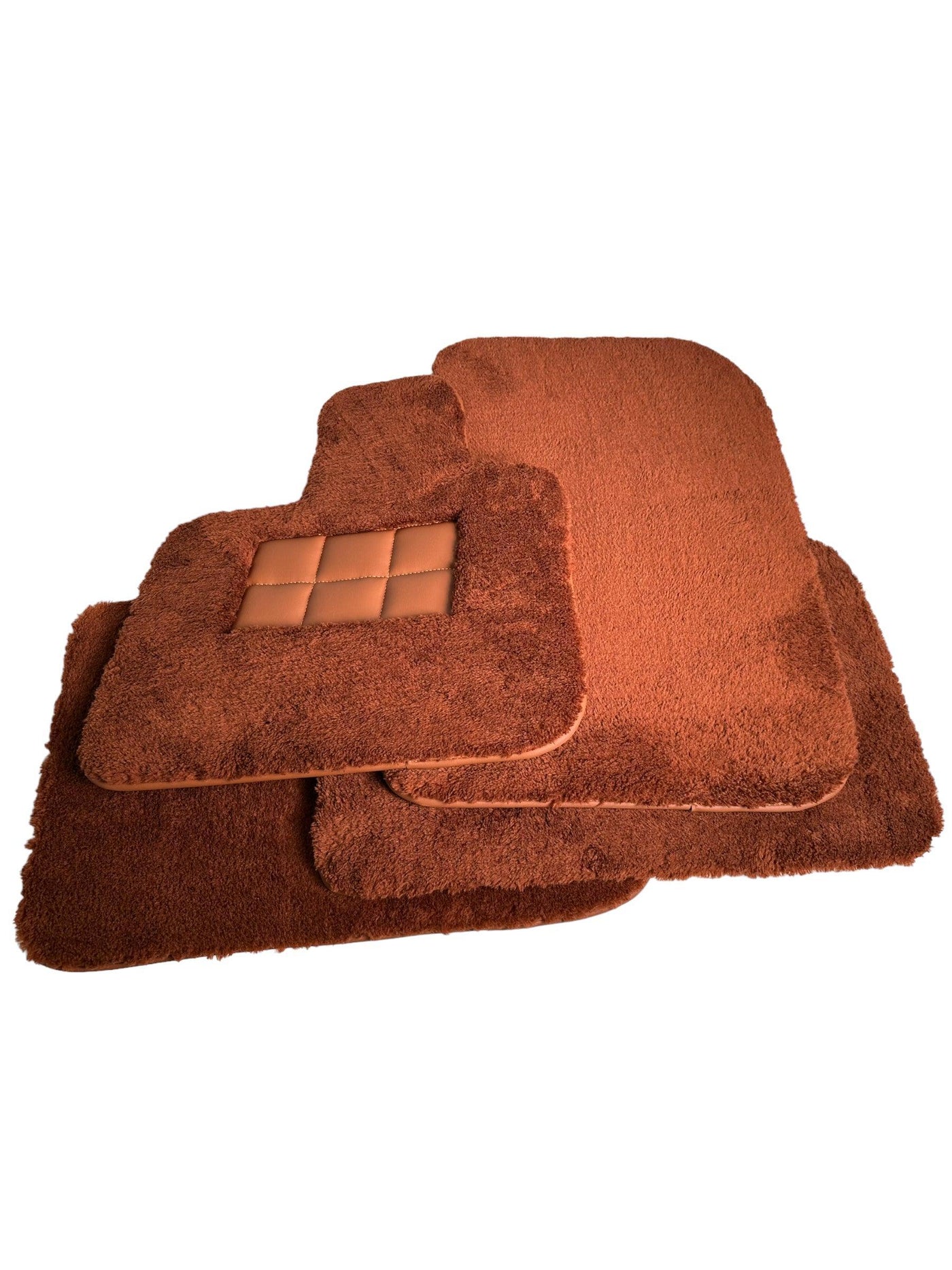 Brown Sheepskin Floor Mats For Rolls Royce Dawn Rr6 2016-2023 Er56 Design Brand - AutoWin