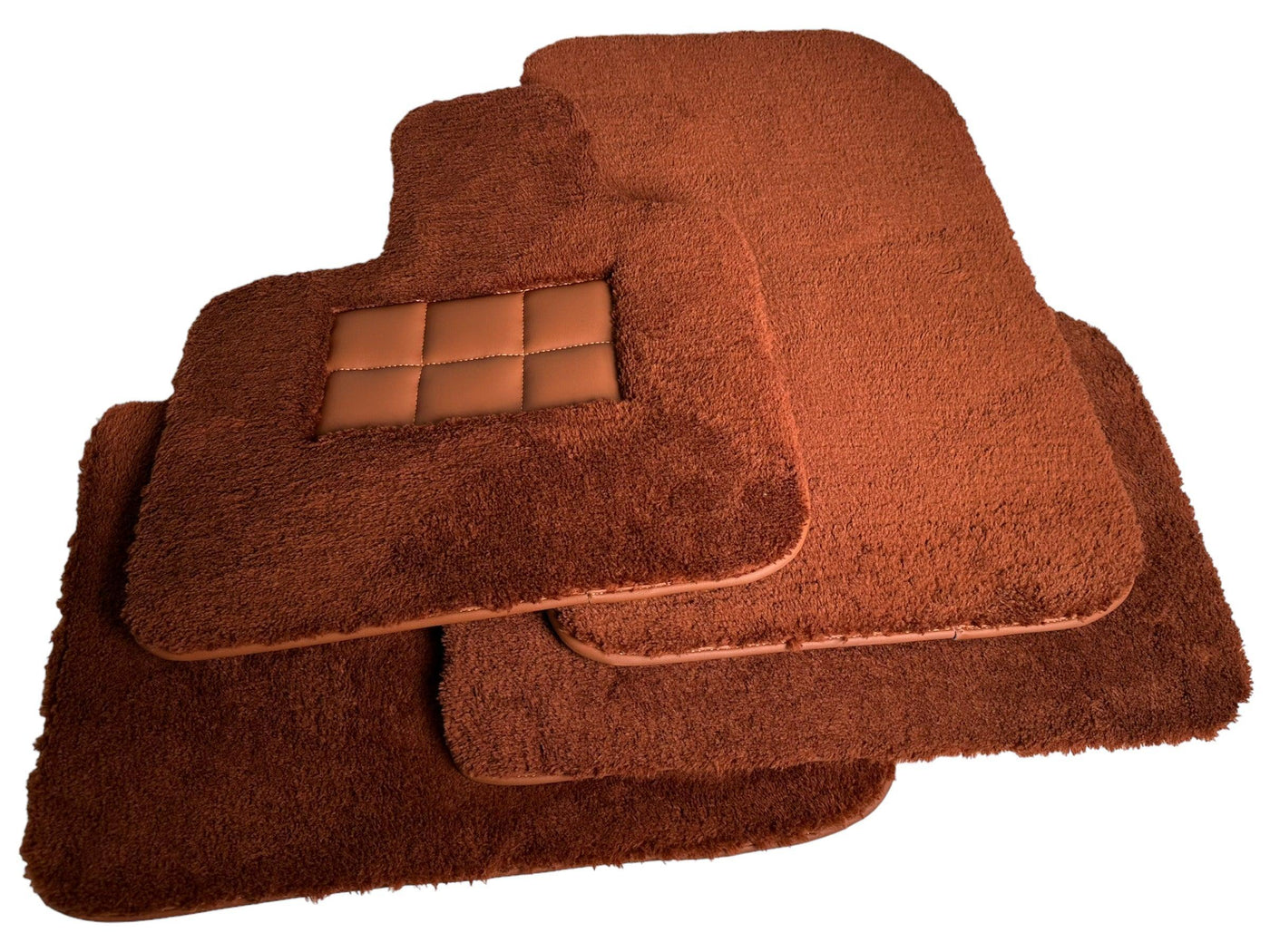 Brown Sheepskin Floor Mats For Rolls Royce Dawn Rr6 2016-2023 Er56 Design Brand - AutoWin