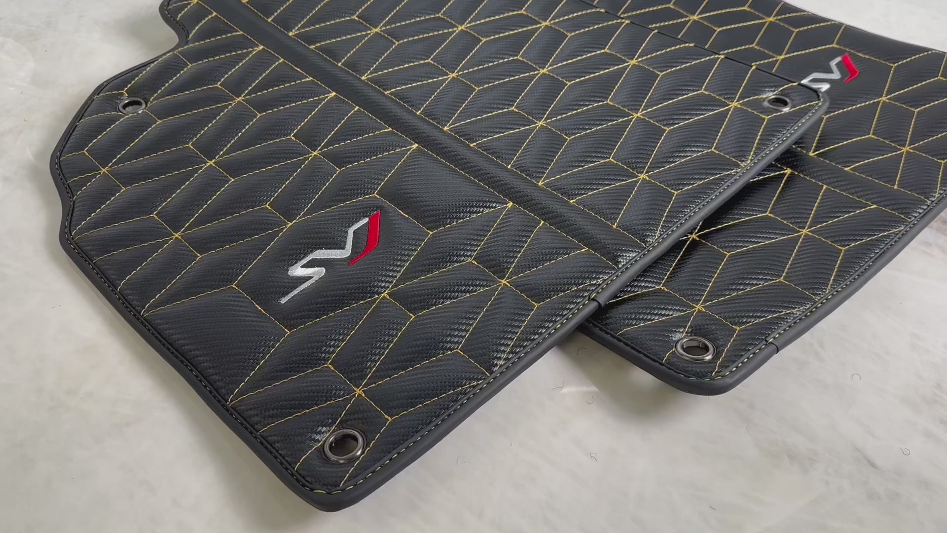 Carbon Leather Floor Mats for Lamborghini Aventador SVJ Limited Edition - AutoWin.EU