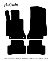Dark Blue Floor Mats For Mercedes Benz C-Class W205 Sedan (2014-2018) | Limited Edition - AutoWin