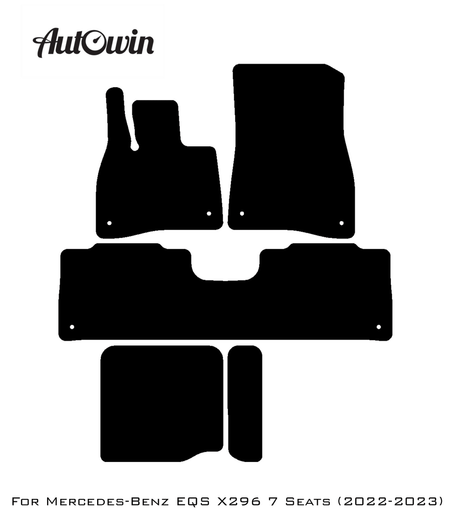 Dark Blue Floor Mats For Mercedes Benz EQS-Class X296 (2022-2023) | Limited Edition - AutoWin