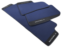 Dark Blue Floor Mats For Tesla Model 3 With Alcantara Leather - AutoWin