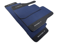 Dark Blue Floor Mats For Tesla Model Y With Alcantara Leather - AutoWin